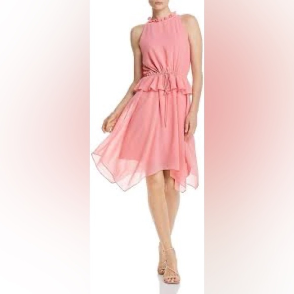 Sam Edelman Sleeveless Solid Halter Hankerchief D… - image 1